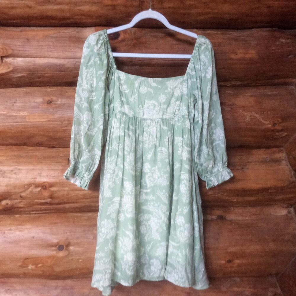 Sweet Lemon Floral Print Milkmaid Flowy Feminine Dress Size Medium